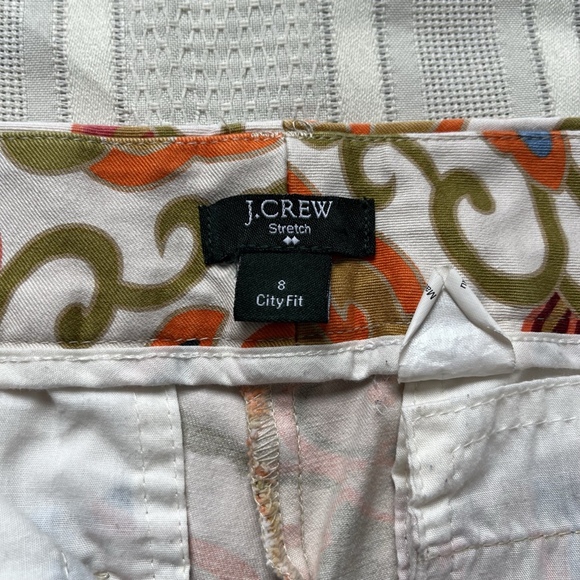 Y2K J.Crew City Fit Stretch Chino Floral Pants Women’s 8 Retro Preppy Trousers - Picture 4 of 12
